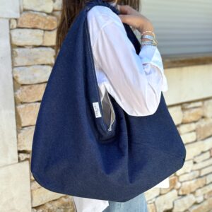 Gros Sac cabas uni - Jean foncé