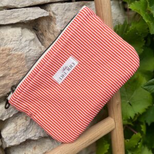 Pochette plate (S) - Rayée orange