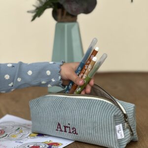 Trousse scolaire personnalisable - Velours côtelé