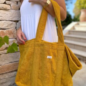 Sac de plage - Eponge jaune moutarde