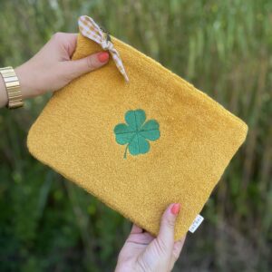 Pochette plate (M) - Eponge jaune moutarde