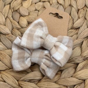 Chouchou enfant (lot de 2) - Vichy beige