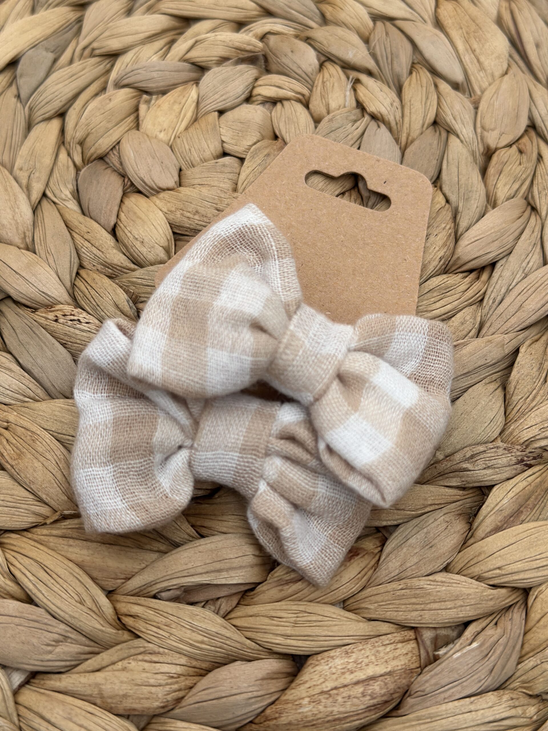 Chouchou enfant (lot de 2) - Vichy beige