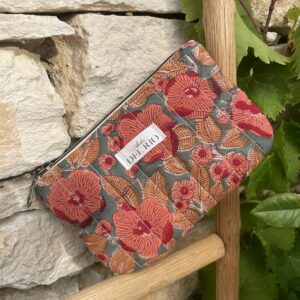 Pochette plate (S) matelassée - Imprimé indien Sahar