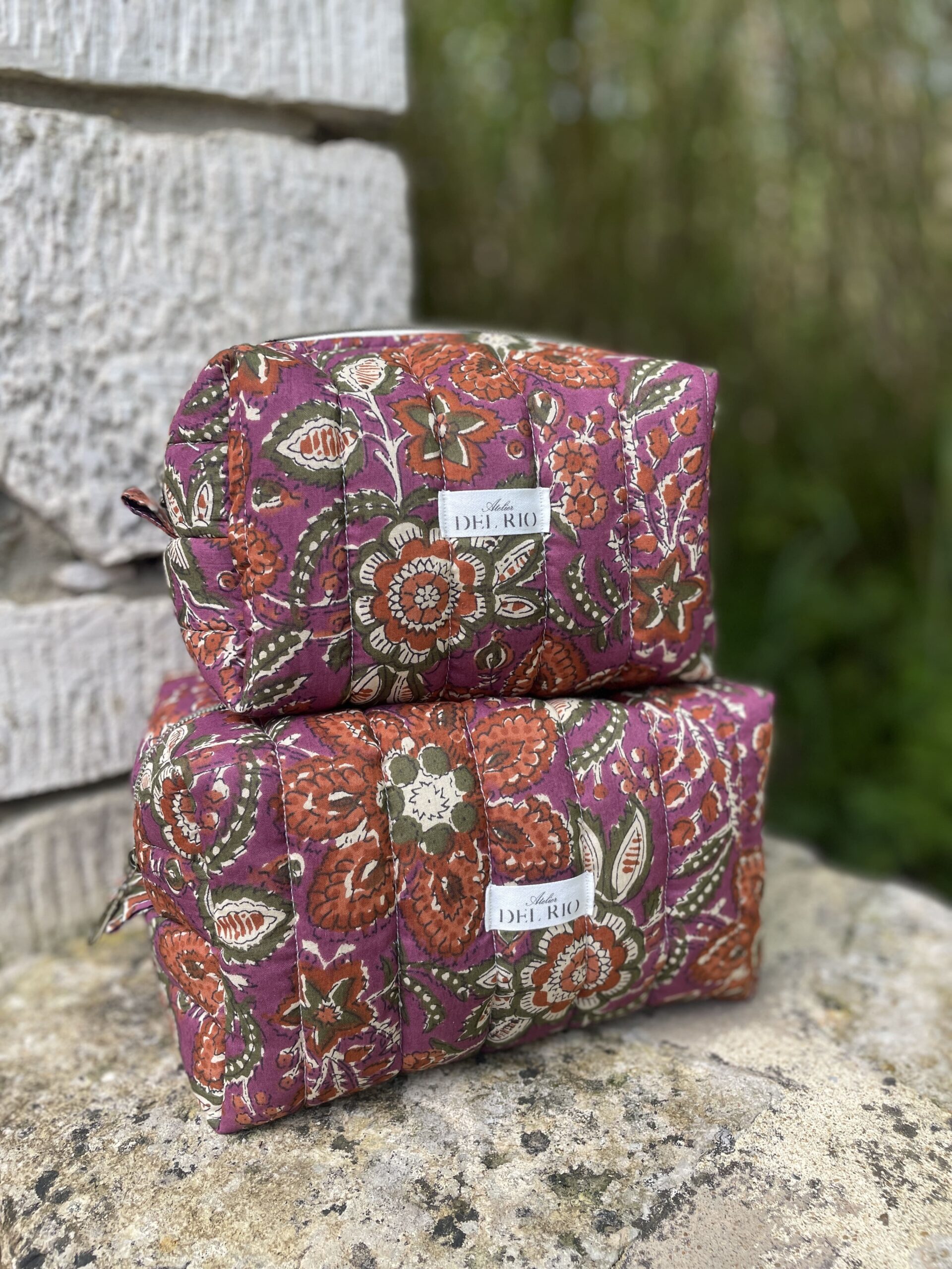 Trousse de toilette matelassée - Imprimé indien Chandra Bagh