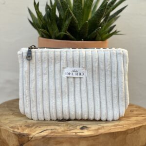 Pochette plate (S) - Velours côtelé écru (côtes XL)