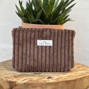 Pochette plate (S) - Velours côtelé marron (côtes XL)