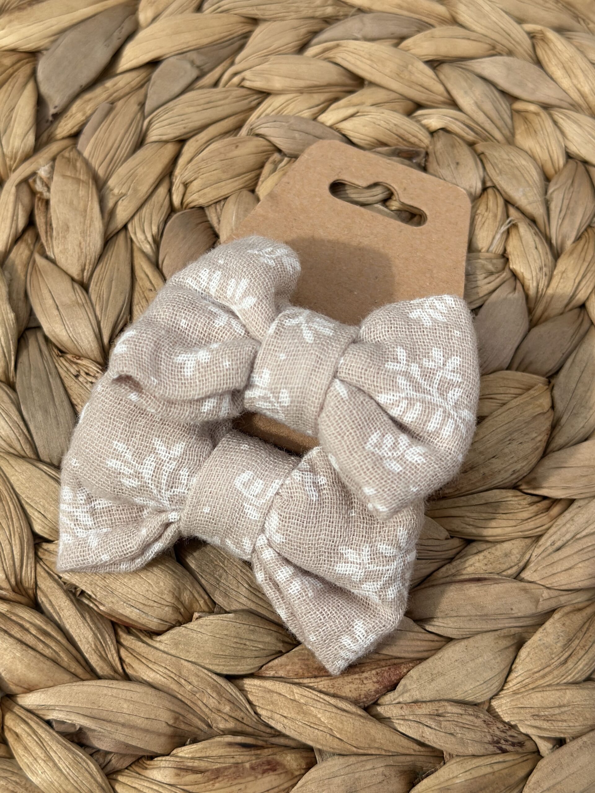 Chouchou enfant (lot de 2) - Imprimés feuillage beige