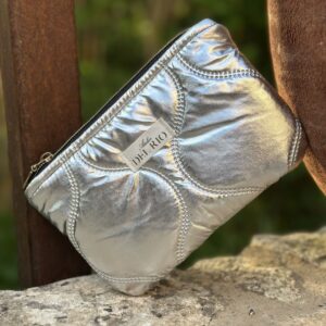 Pochette plate (S) - Matelassé métallisé argenté