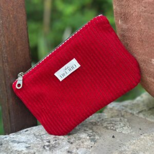 Pochette plate (S) - Velours côtelé rouge