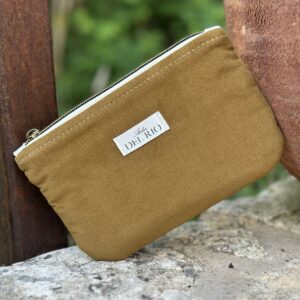 Pochette plate (S) -  Velours côtelé bronze – Côtes extra fines