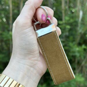 Porte-clés - Velours côtelé bronze - Côtes extra fines