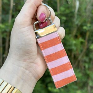 Porte-clés - Rayure rose et orange