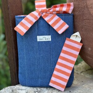 Pochette pour livre - Jean clair - Marque page rayé
