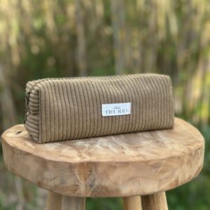 Trousse maquillage - Velours côtelé bronze
