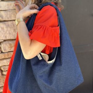 Gros Sac cabas uni - Jean foncé