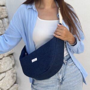 Gros sac banane uni - Jean foncé