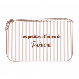 Pochette personnalisable "les petites affaires de" - Velours côtelé