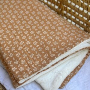 Couverture chaude - Imprimé Feuillage camel