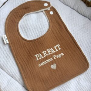 Bavoir - Camel - Parfait comme papa