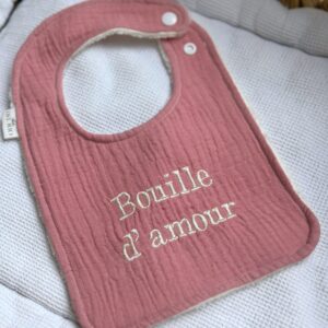Bavoir - Vieux rose - Bouillle d'amour